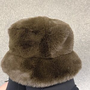 Luxurious Faux Fur Bucket Hat - Brown